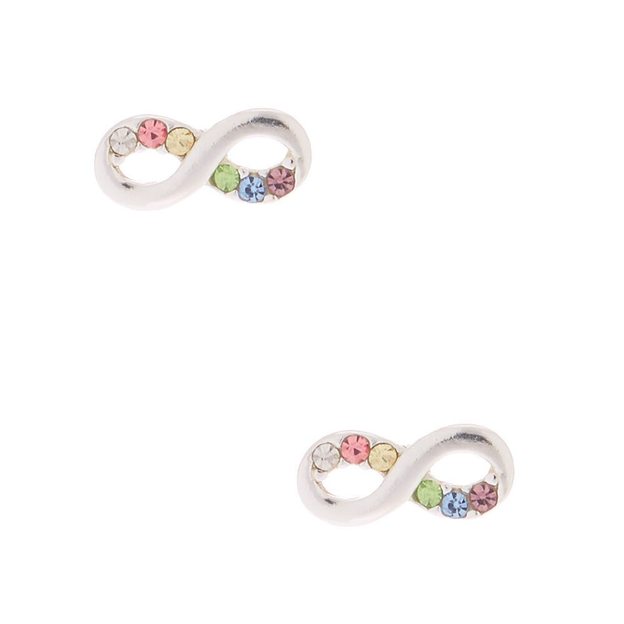 Details about / Sterling Silver Rainbow Crystals Dangle on 1//2/" Endless Hoop Kids Earrings 3533